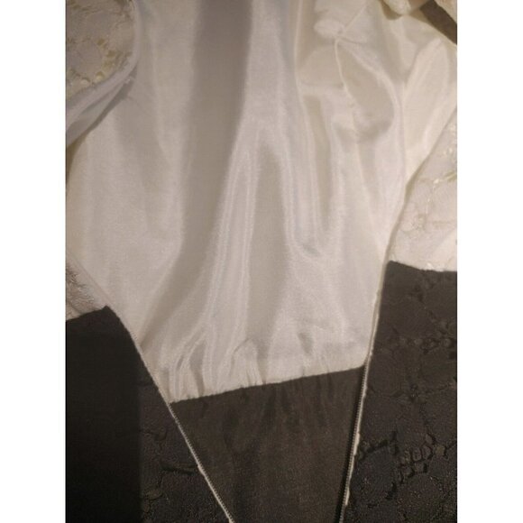 Shoshanna Mini Cocktail Dress Cream and Black Lace Sleeveless Fit Flare Size 4 - Picture 6 of 6